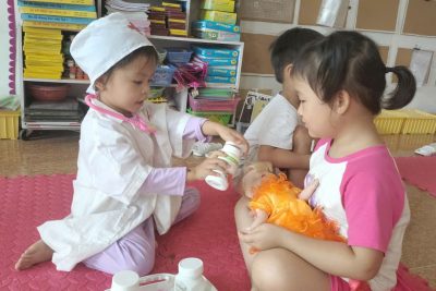 Hoạt động góc của các con lớp 4 tuổi A